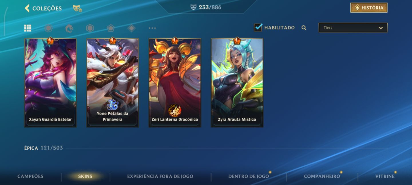 Conta ex monarca 233 skins 1100 reais (negociável)
