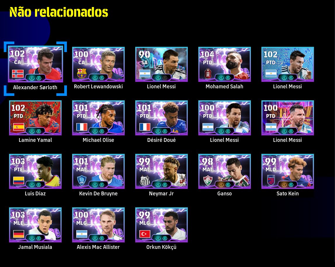 CONTA eFootball STEAM ELENCO FORTE ATAQUE PESADO PRONTA PARA EVOLUIR