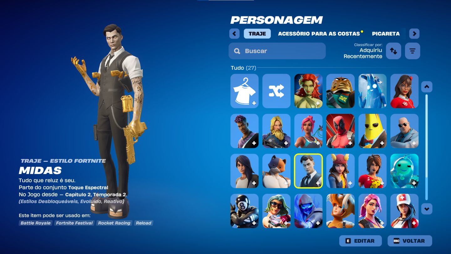 CONTA FORTNITE/RL/EPIC GAMES