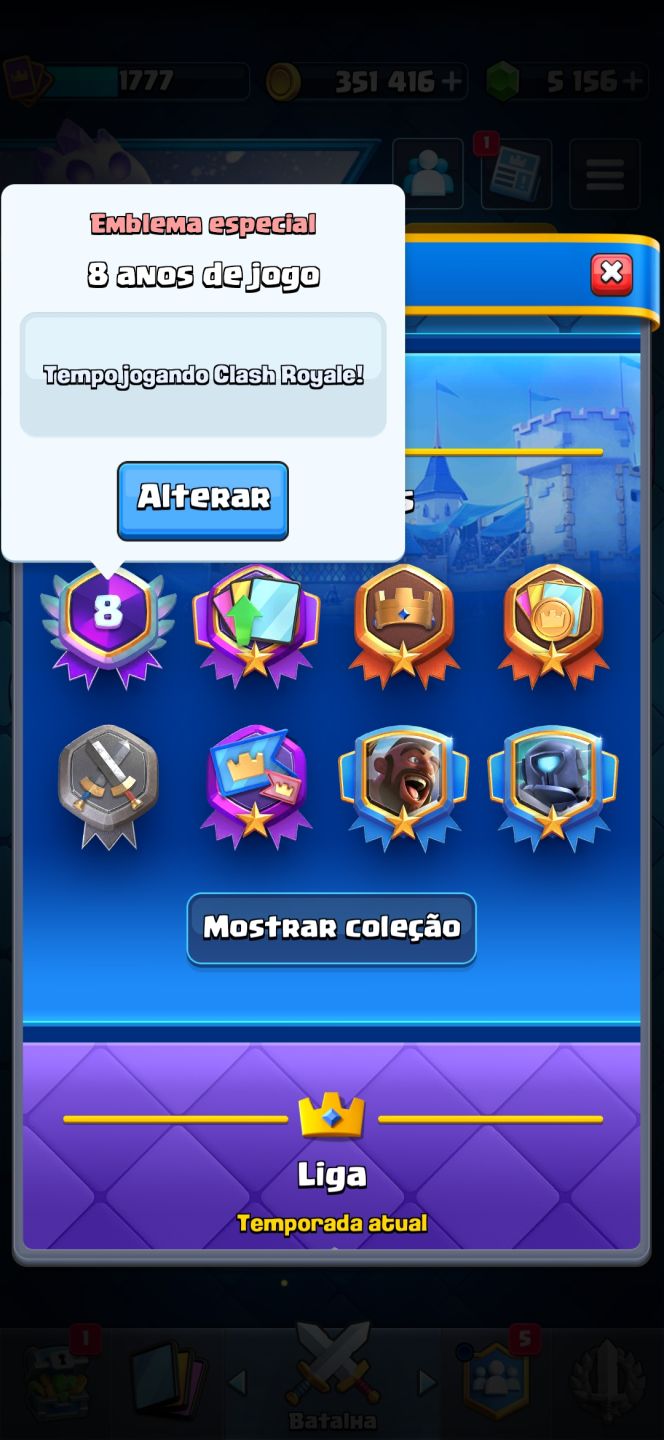 Conta Clash Royale 8 ANOS 15000 troféus| Troféus | Rei Nível 16 | Maior Campeão