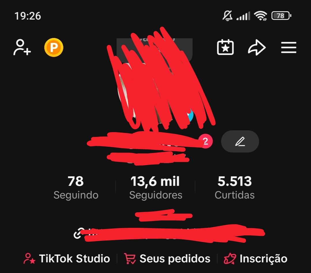 Conta com tiktok shop sem (Documento) com 13k de seguidores.