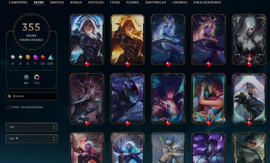 [League Of Legends] - Conta D3 Main Sup 355Skins