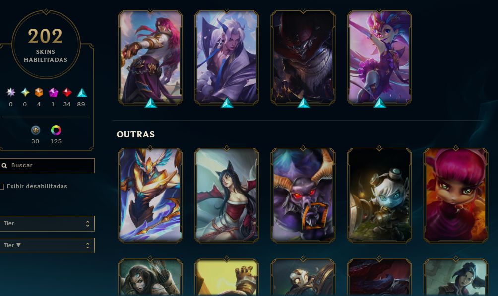 Conta riot de lol(várias skins, todos os campeões) e valorant com conjunto