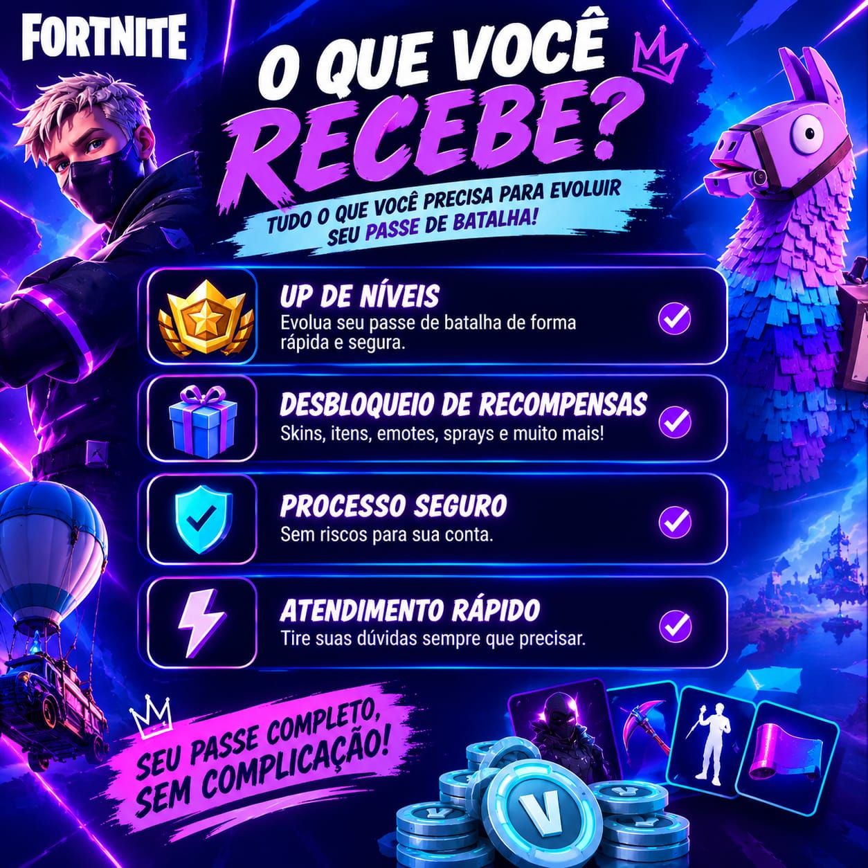 UP DE PASSE DE BATALHA FORTNITE