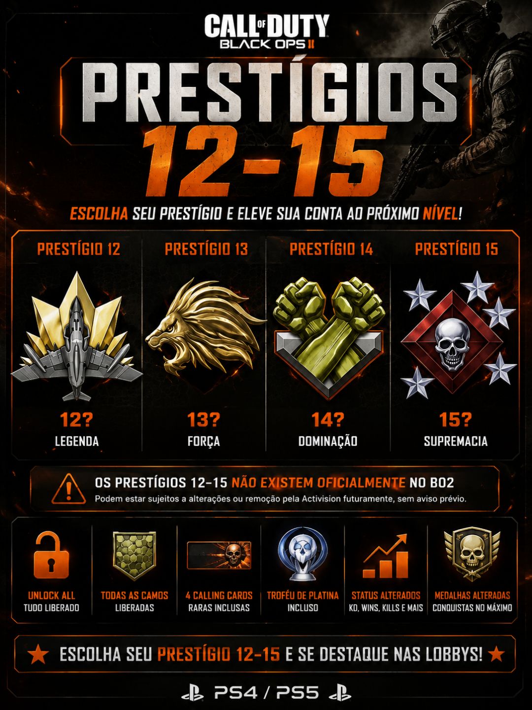 BO2 BLACK OPS 2 | UNLOCK ALL NA SUA CONTA ou CONTA PRONTA| PS4/PS5