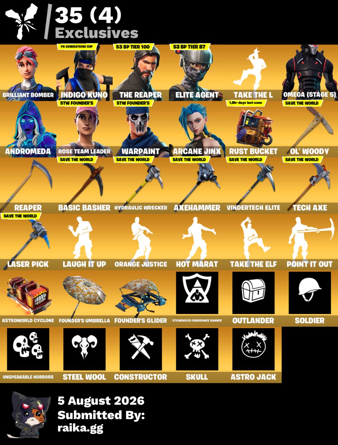 CONTA RARA FORTNITE 322 SKINS + SW OG E MUITOS PASSES ANTIGOS