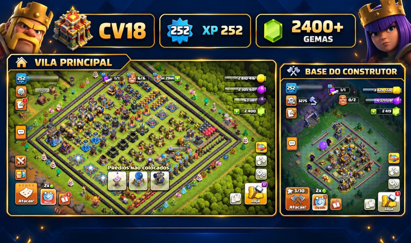 ESTOQUE ATUALIZADO! CONTAS RARAS CV10-18 - CLASH OF CLANS (SEGURAS & SEM RISCO)