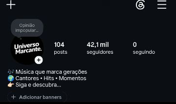 Conta com 42k de seguidores e 2M no painel