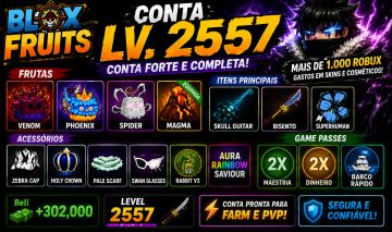 Conta Blox Fruits Lv. 2557 | Venom + Phoenix + Skull Guitar