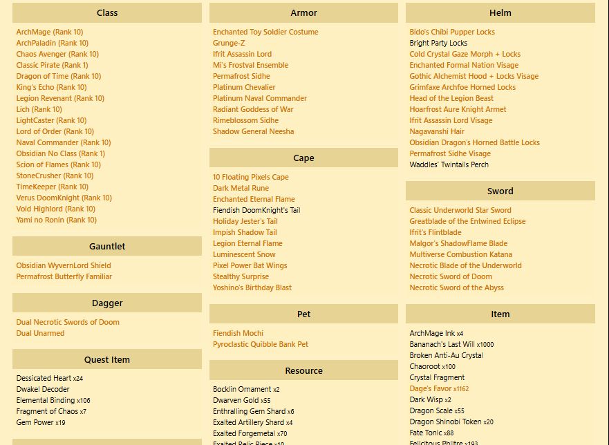 Conta AQW Completa - Muitos itens raros + Casas raras e 2K600AC.