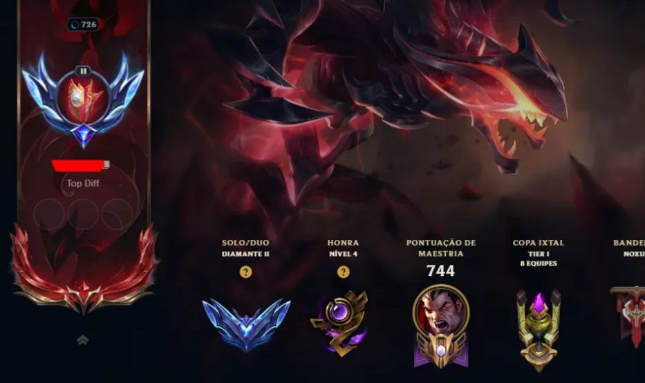 Conta de League of Legends - Diamante 2 (560 skins) Acesso total