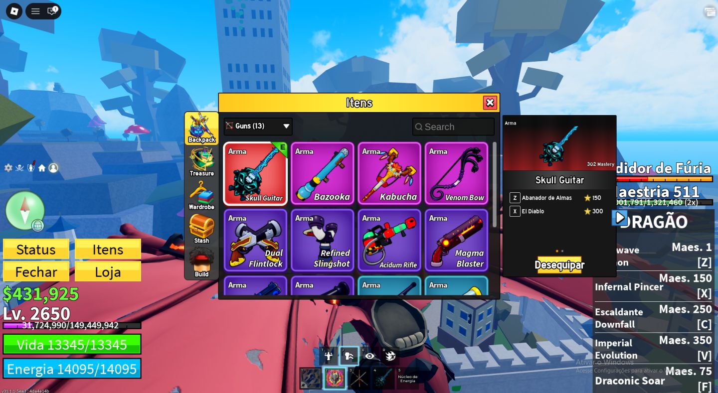 Conta de Blox fruits Com Dragon, Buddha, Gas Permanente, Gamepass e muitos mais