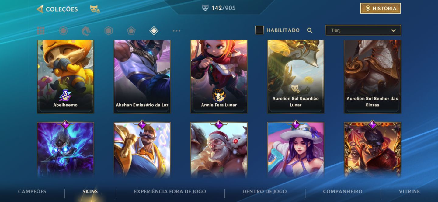 Conta Wild Rift upada 142 skins