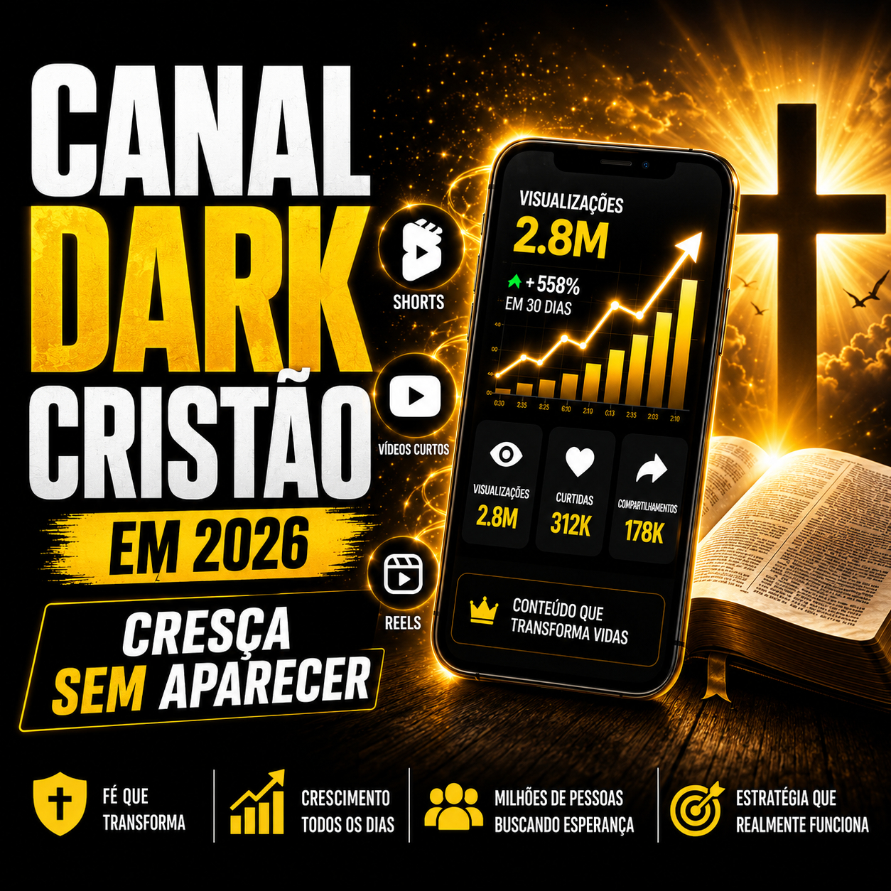 +400 Vídeos Evangélicos TikTok Reels Shorts - Envio Imediato Entrega Automática