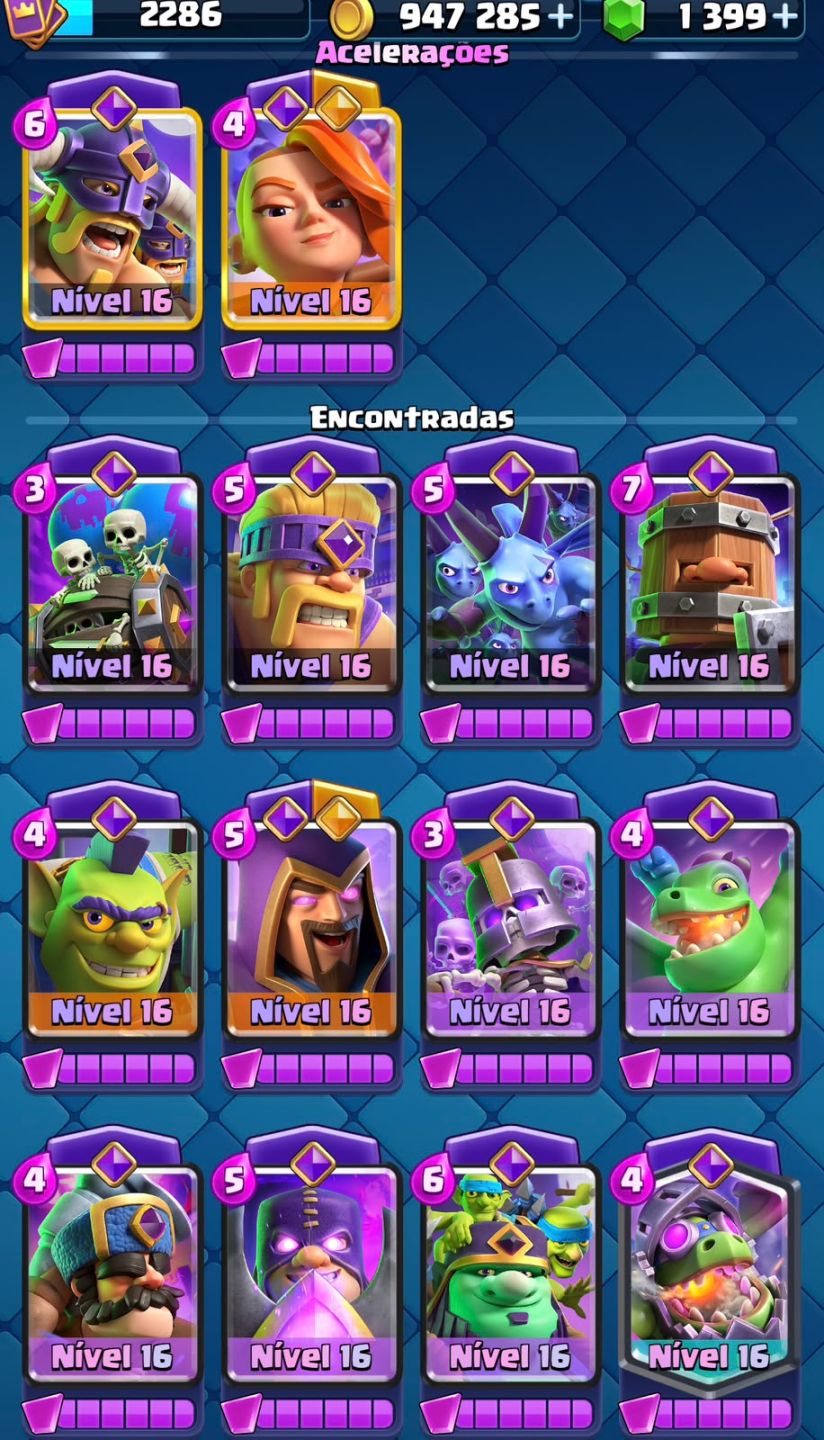 CONTA DE CLASH ROYALE / NÍVEL DE COLEÇÃO 2286 / TODAS EVOS E HERÓIS