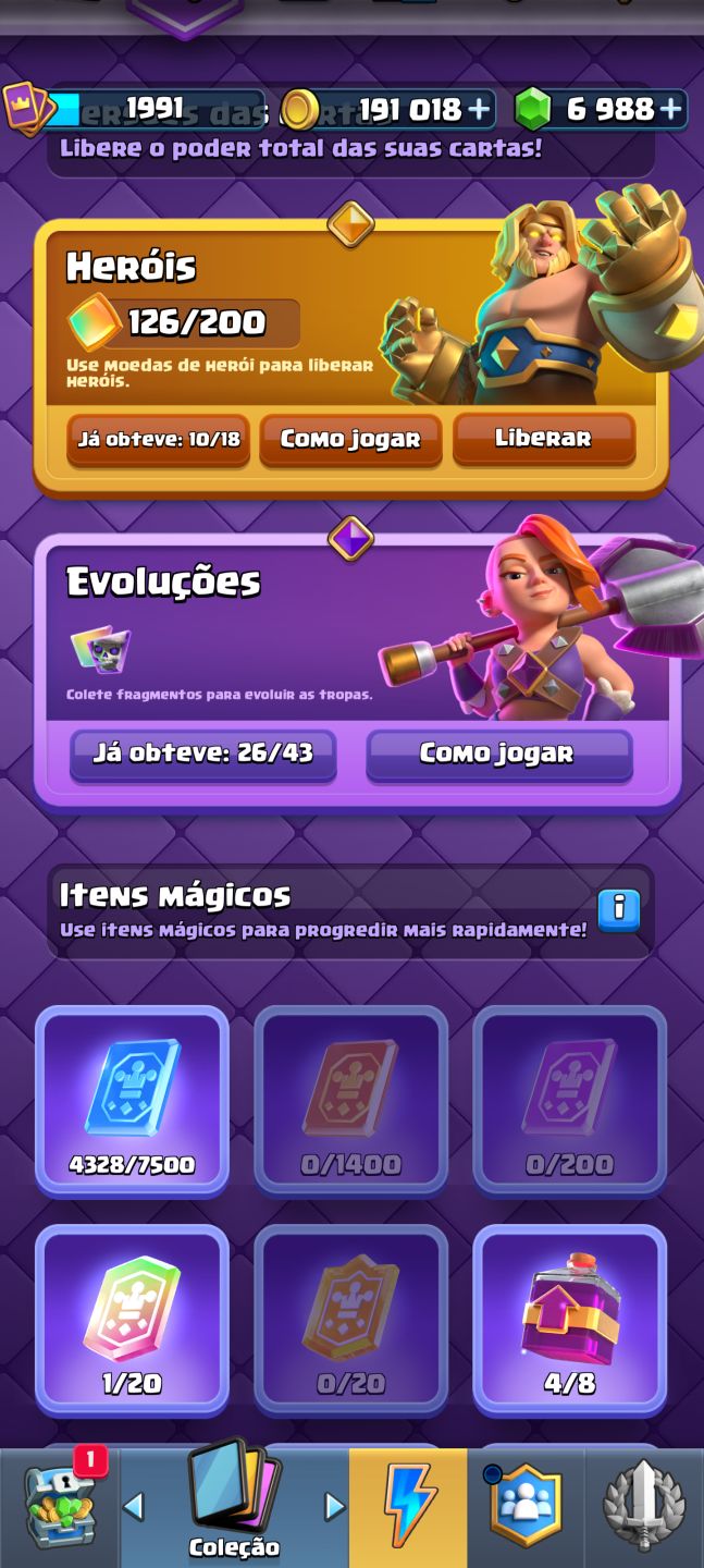 CONTA CLASH ROYALE FULL 123/123 - 7.000 GEMAS - 26 EVO - 190K OURO