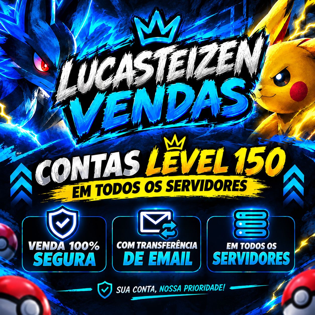 Conta Level 150+ - Poke Alliance (PKA) - Todos os servidores , Brindes na conta