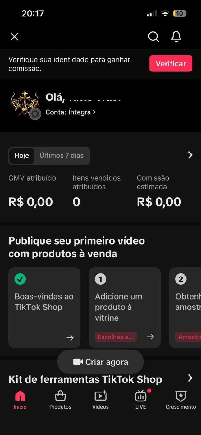 CONTA DO TIKTOK COM SHOP ATIVO +5,6K SEGUIDORES +74,8K CURTIDA(ENGAJAMENTO REAL)