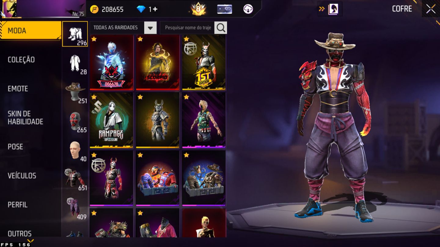 Conta Free Fire Semi-Full Passes de Elite todos os primeiros 27!