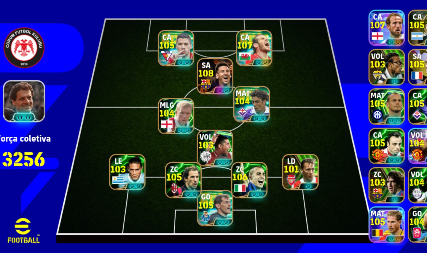 Conta efootball 3256+ Messi blitz curler