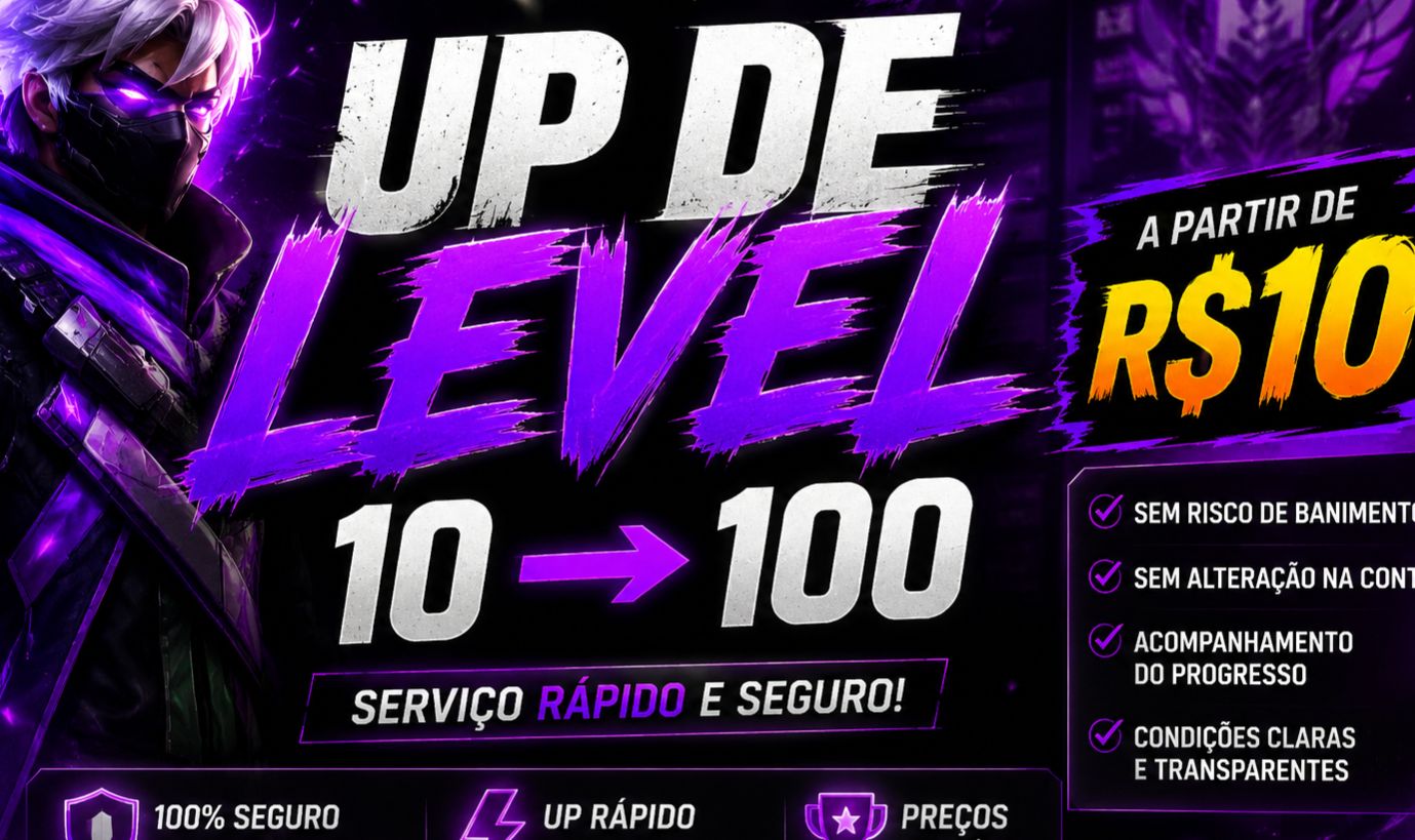 Up de Level Free Fire Level 10 ao 100 | Preço Acessível