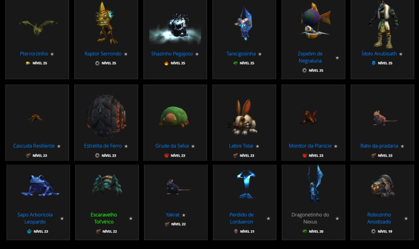 Conta WoW antiga com itens raros colecionáveis!