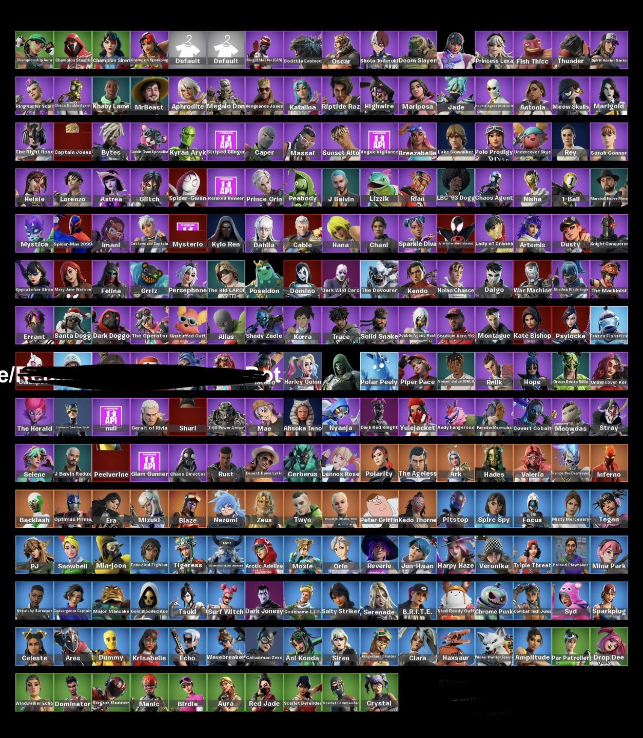Conta Fortnite com 234 skins (skins que não voltam) e diversas outras coisas