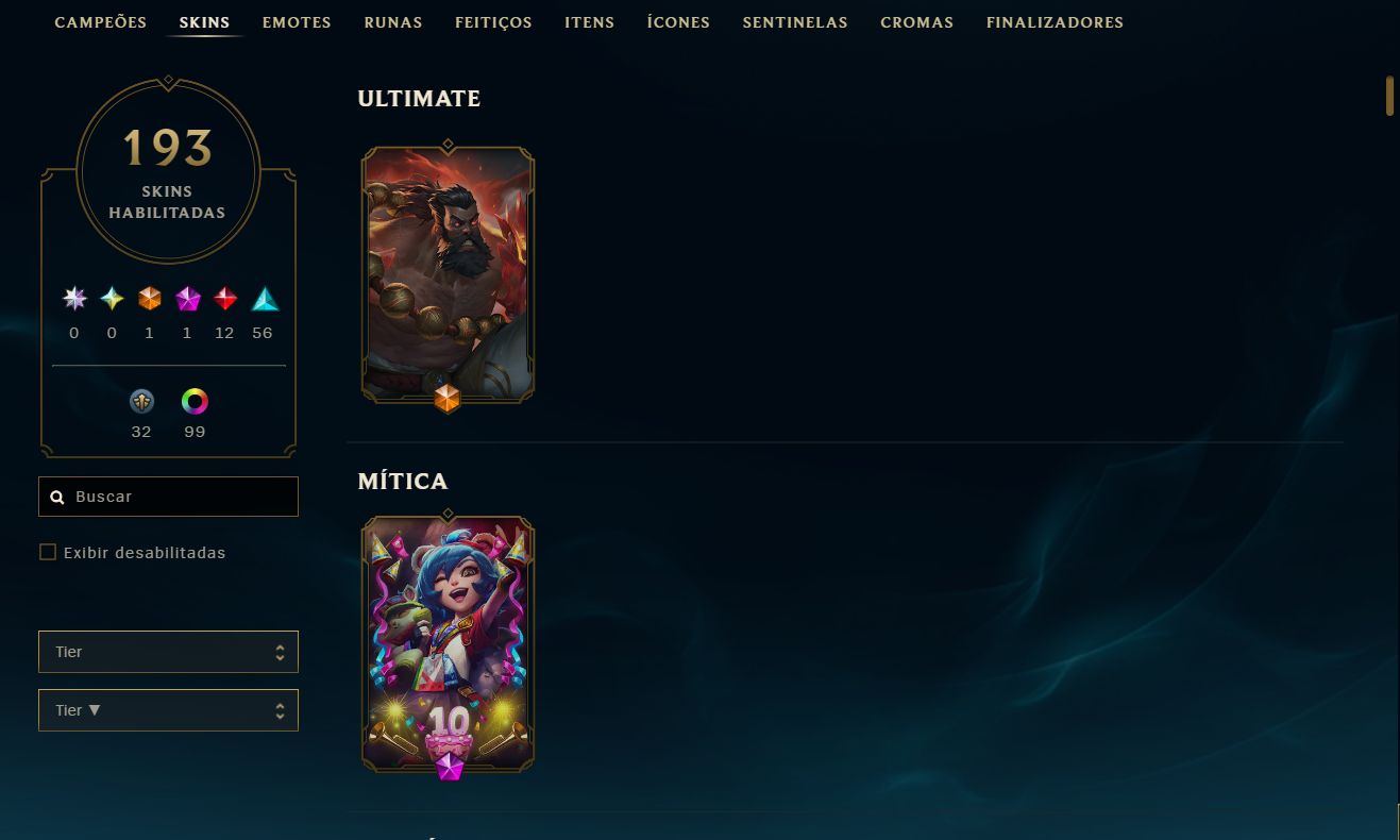 CONTA LOL MESTRE 300PDL+ / 193 SKINS / LV 339 / FULL ACESSO AOS DADOS /
