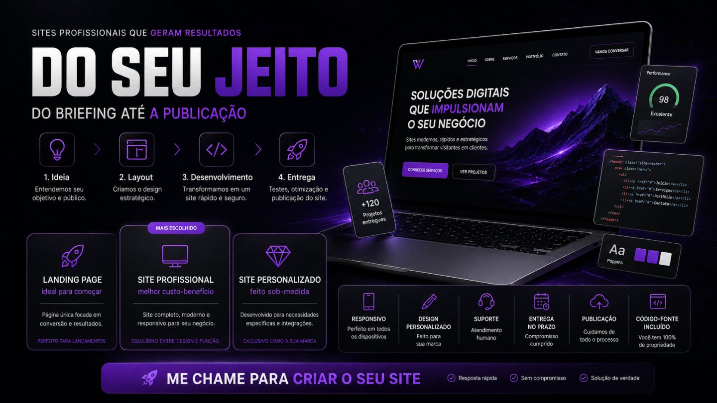 (MAIS BARATO DO MERCADO) Criação de Site Profissional e Responsivo