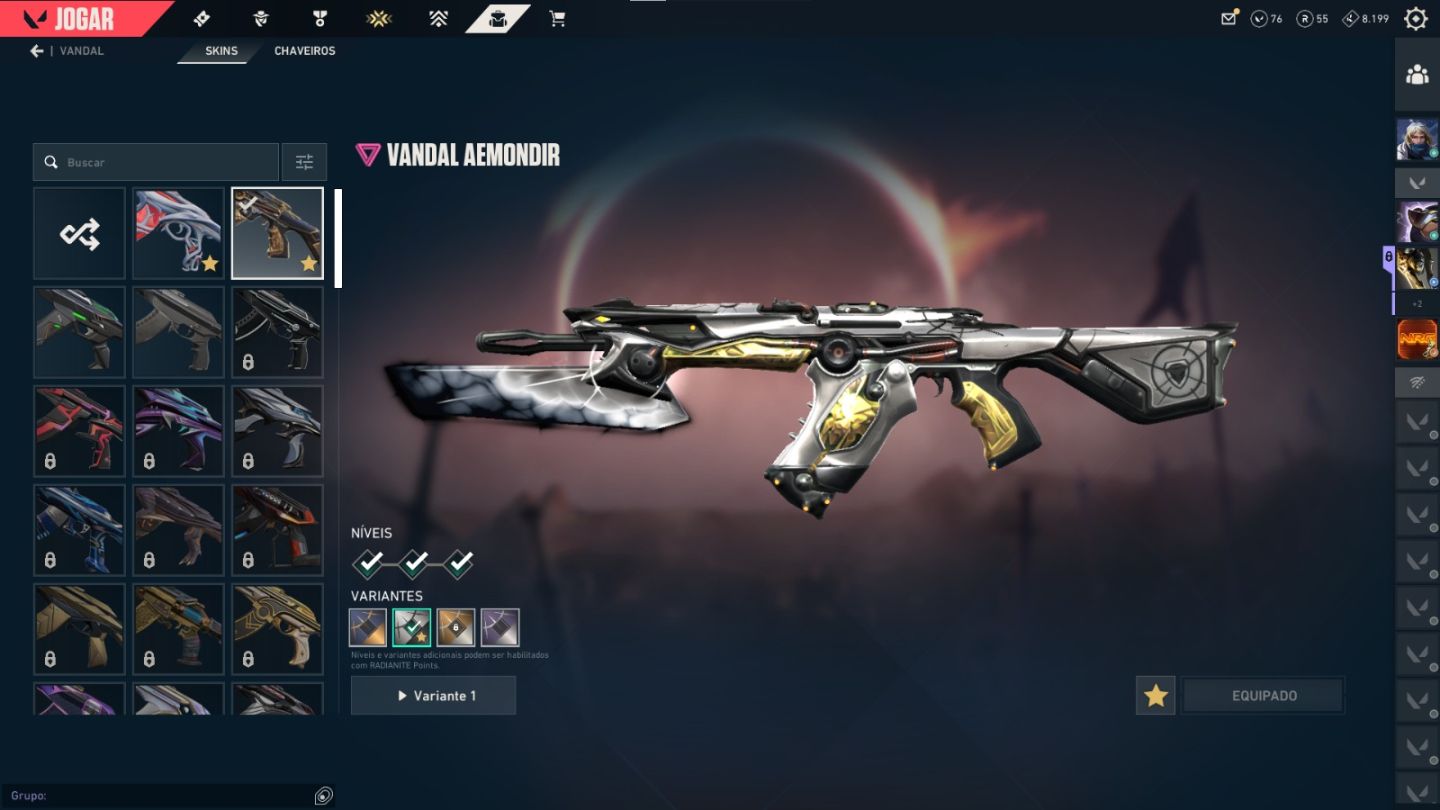 CONTA DIAMANTE 1, KARAMBIT ION VANDAL GAIA E AEMONDIR, PHANOTM ION, ETC.