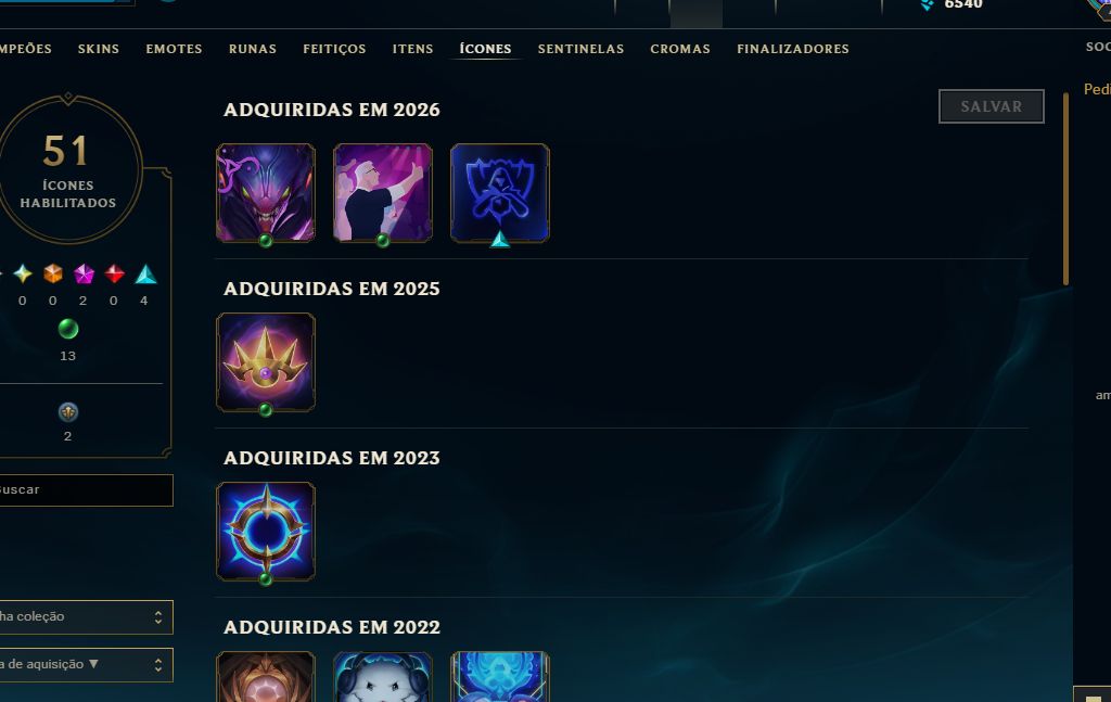 Conta de lol lv 40 c/9 skins