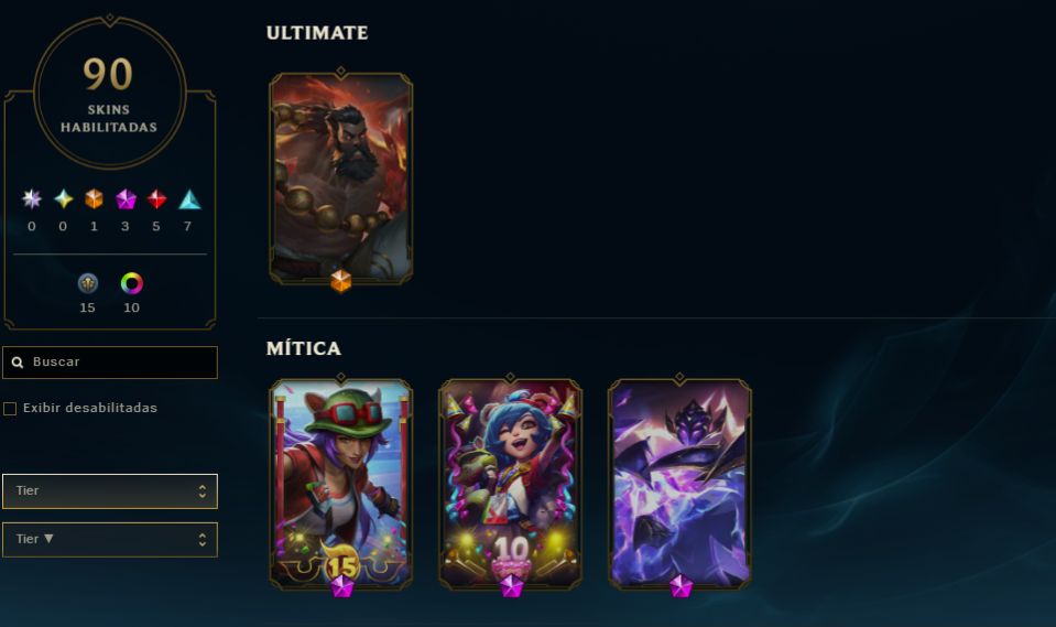 CONTA LEAGUE OF LEGENDS 90 SKINS NIVEL 284 FULL CHAMP FERRO
