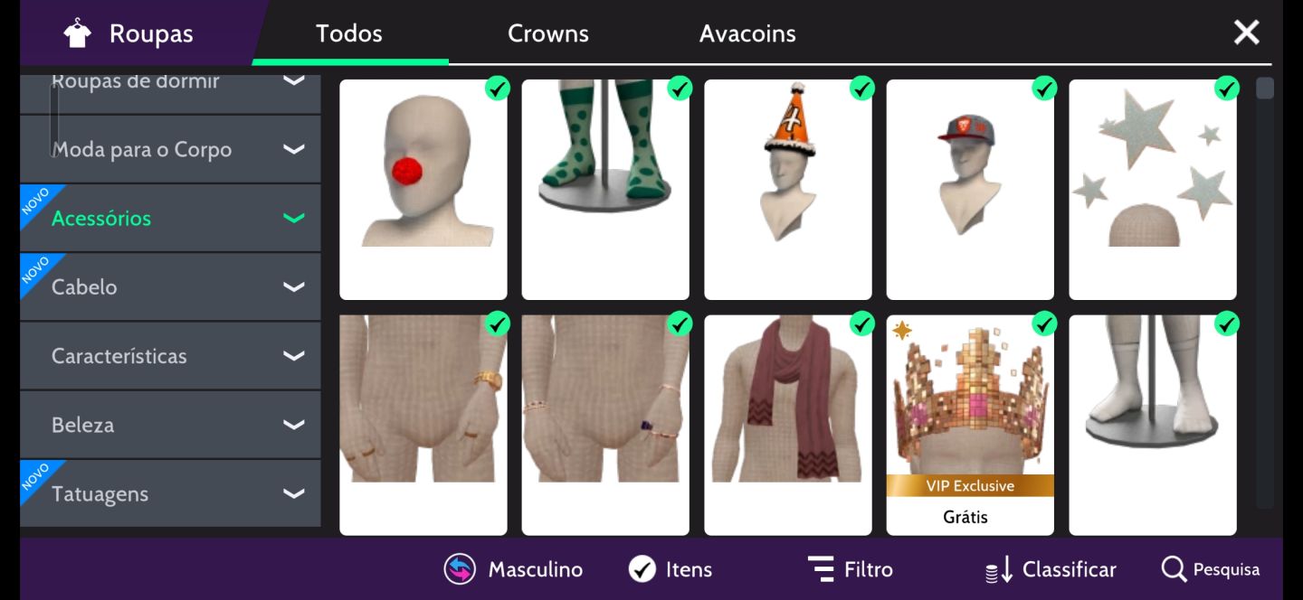 Conta masculina nivel 41 focada em crowns com itens raros