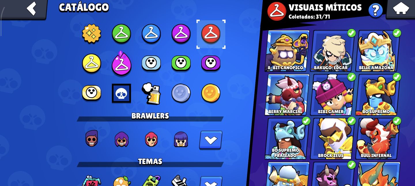 Conta Brawl Stars - 2020 | 52.532 Troféus | 104 Brawlers | 576 Skins