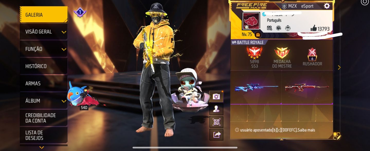 CONTA FREE FIRE ANTIGA E RARA