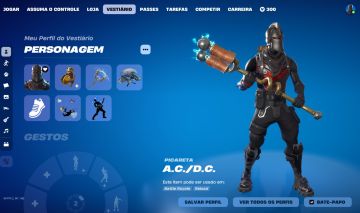 CONTA OG FORTNITE | CAVALEIRO NEGRO + PICARETA AC/DC + GUARDA-CHUVA MAKRO