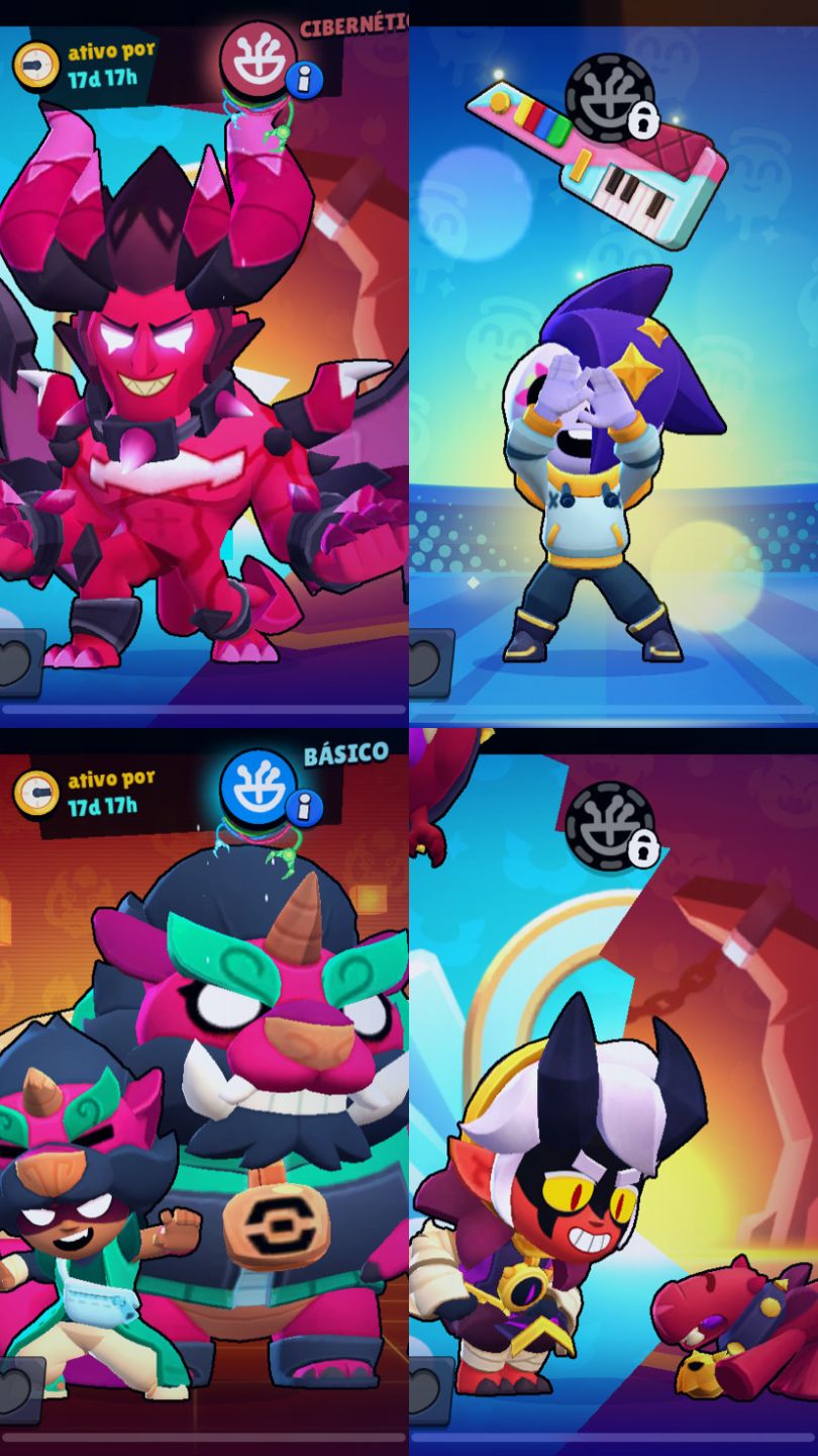 Conta Brawl Stars, antiga e com diversas skins raras
