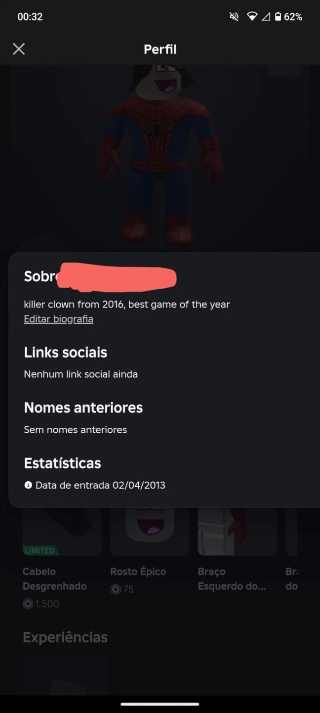 Conta Antiga do Roblox (Rara de 2013)