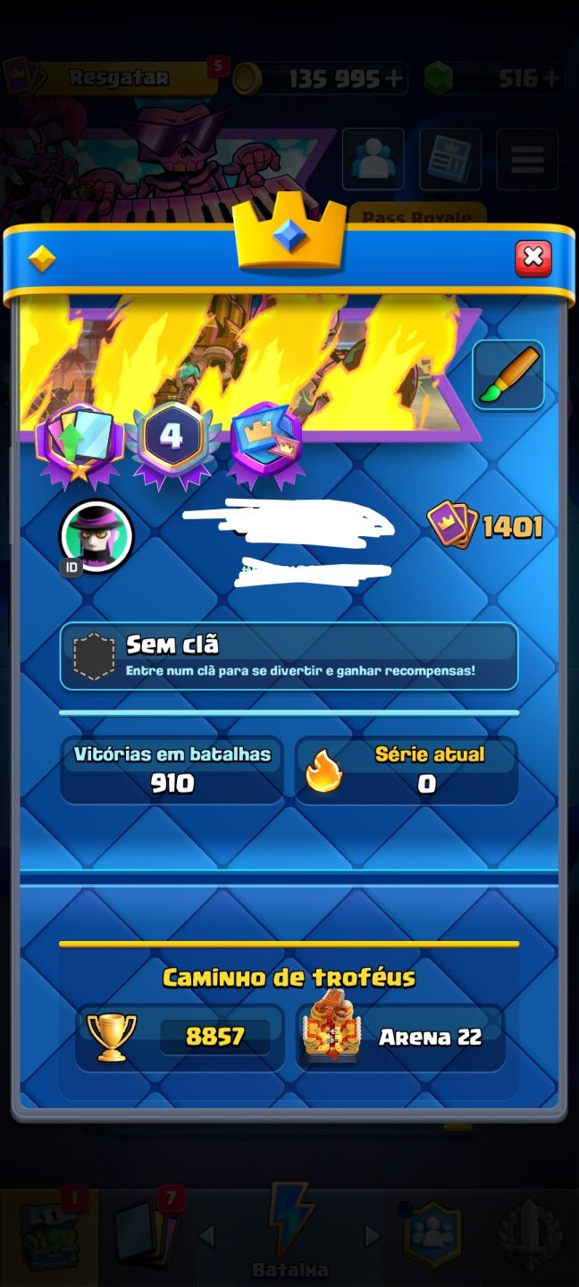 Conta Clash Royale 8000+troféus