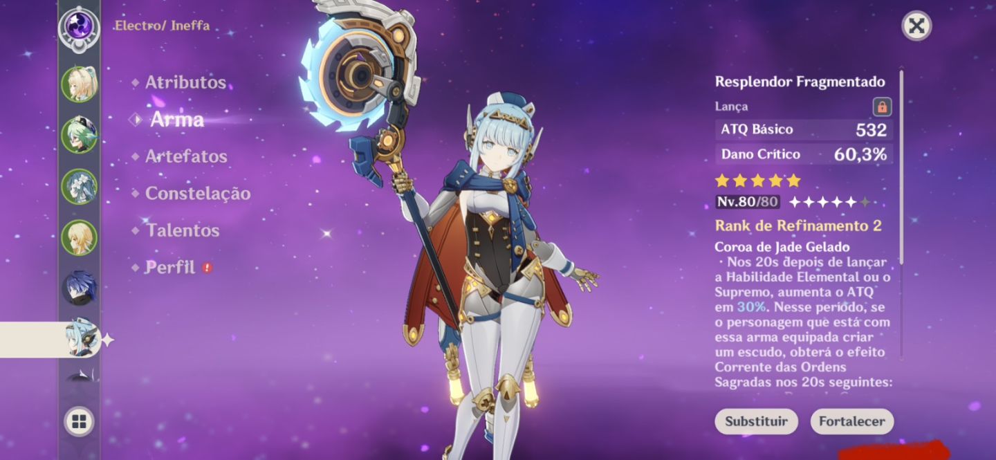Personagem Vesna DPS Garantida! conta genshin Ipact Ar 56