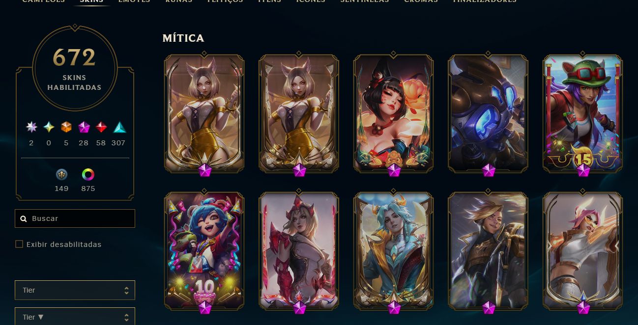 Conta do LoL desde 2015