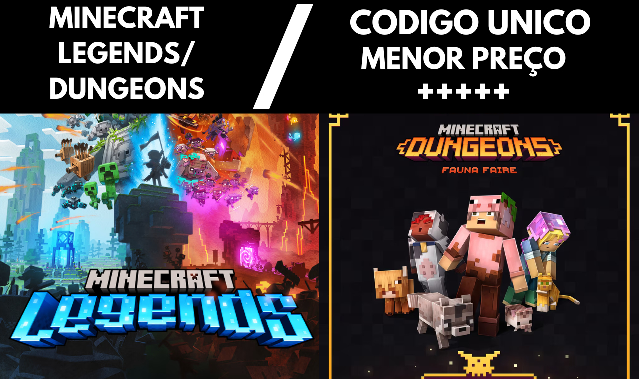 [MENOR PREÇO] MINECRAFT LEGENDS/DUNGEONS - XBOX/PC - CODIGO PERMAMENTE