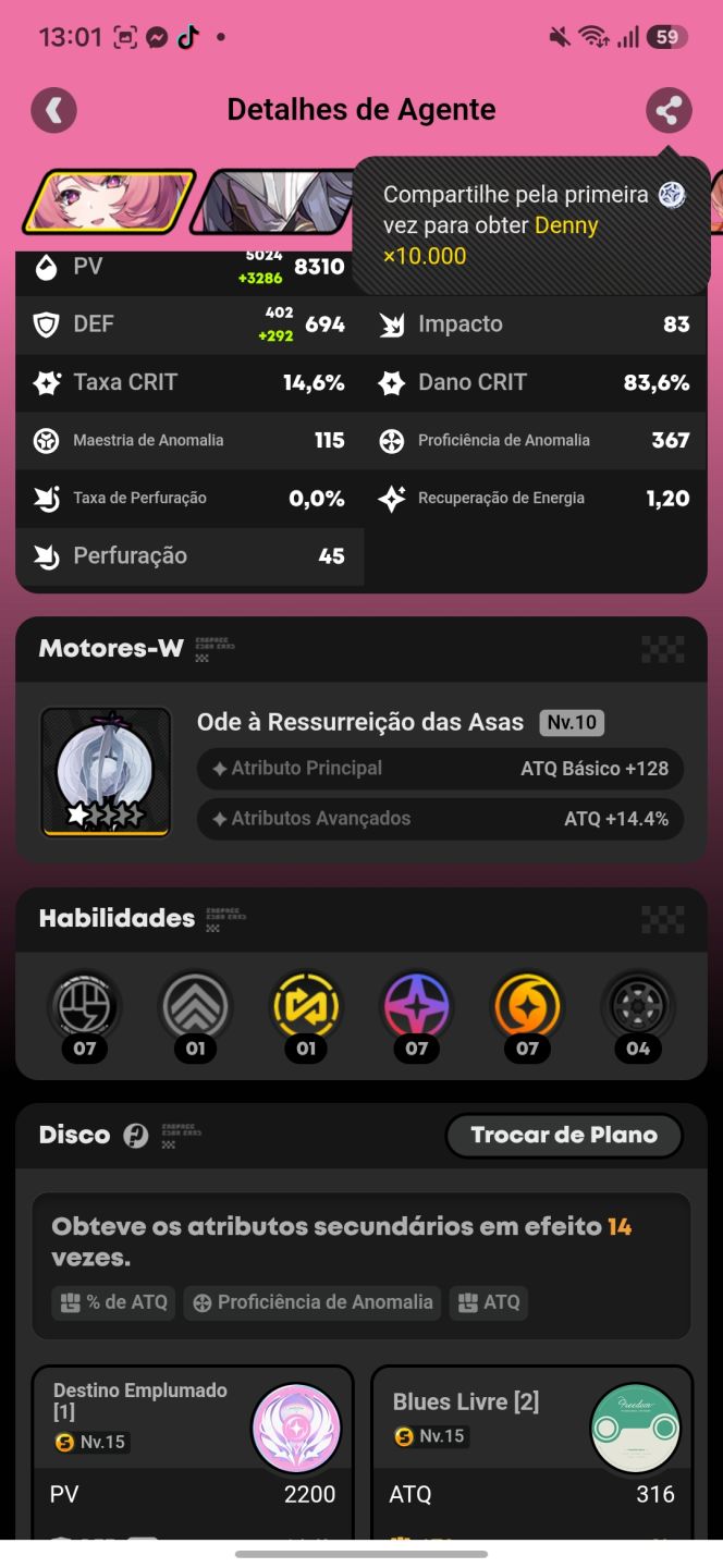 Conta com Remielle + motor iniciante server Na