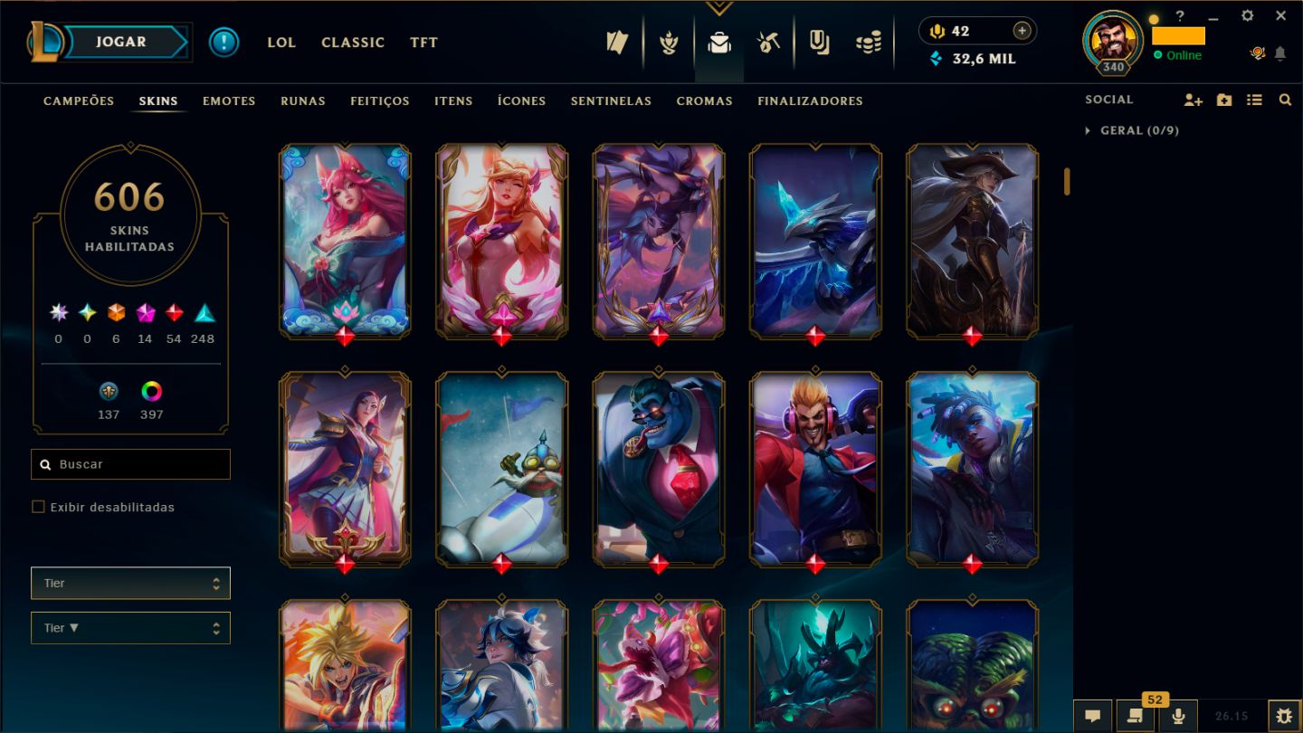 CONTA BR (Desde 2012) | RAMMUS REI (Beta BR) | 606 SKINS | TODOS OS CAMPEÕES