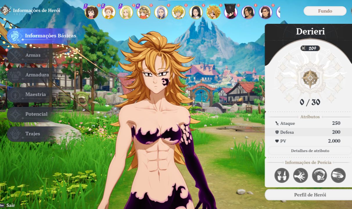 Conta LVL40 com Derieri, Meliodas e Daisy + Seletor SSR