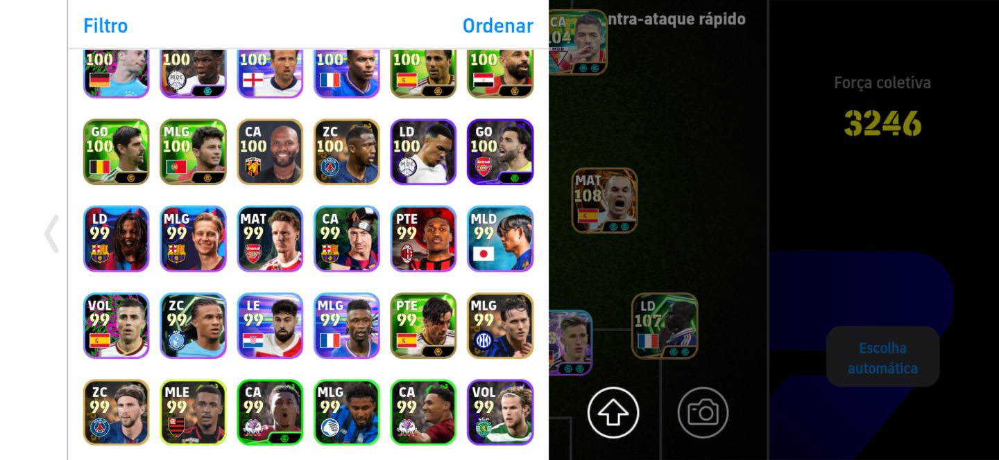 Conta de eFootball conta com jogadores metas
