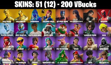 Conta Fortnite com Gold Midas | Gold Brutus | Andromeda | Explorer e 51 Skins