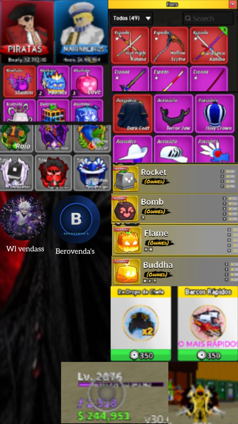Conta de roblox upada em vários jogos e muitas skins