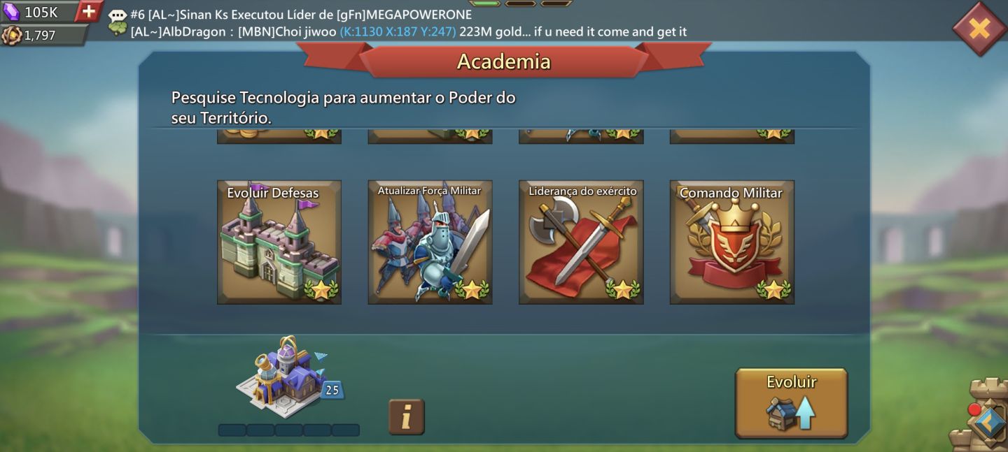 Conta lords mobile 1.500b de poder