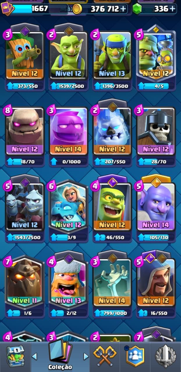 CLASH ROYALE - REI 15 MAX - 14 EVO - 376K OURO - 13K DE TROFÉUS